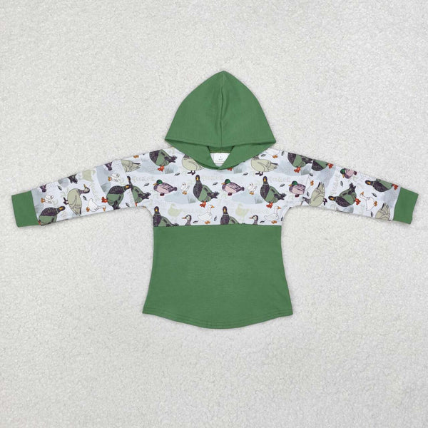 BT0357 RTS baby boy clothes mallard duck boy winter hoodies top shirt