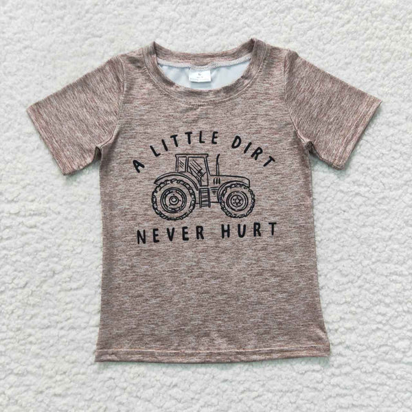 BT0360 RTS baby boy clothes brown tractor summer tshirt