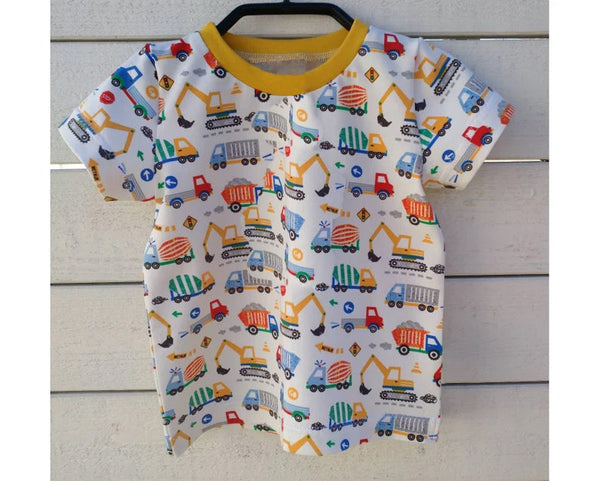 BT0555 RTS boy clothes boy engineering vehicle summer top