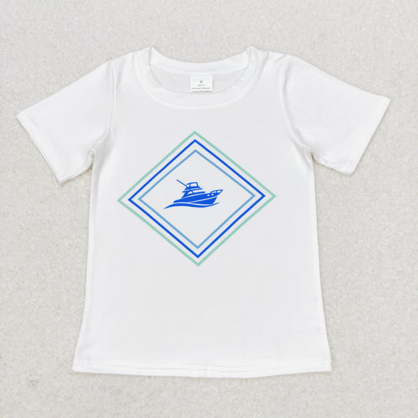 BT0613 RTS baby boy clothes sailboat mallard boy summer tshirt