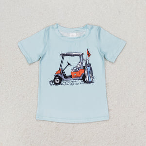 BT0646 RTS baby boy clothes golf cart boy summer tshirt toddler summer top ¡ꡧprint¡ê?