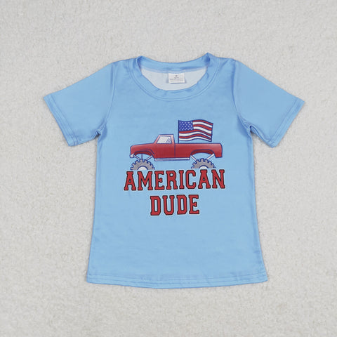 BT0650 RTS baby boy clothes american dude 4th of July patriotic boy summer tshirt ¡ꡧprint¡ê?