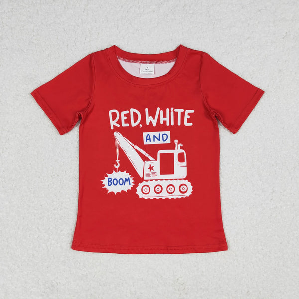 BT0652 RTS baby boy clothes truck red toddler boy summer top tshirt 3-6M to 7-8T¡ꡧprint¡ê? (Copy)