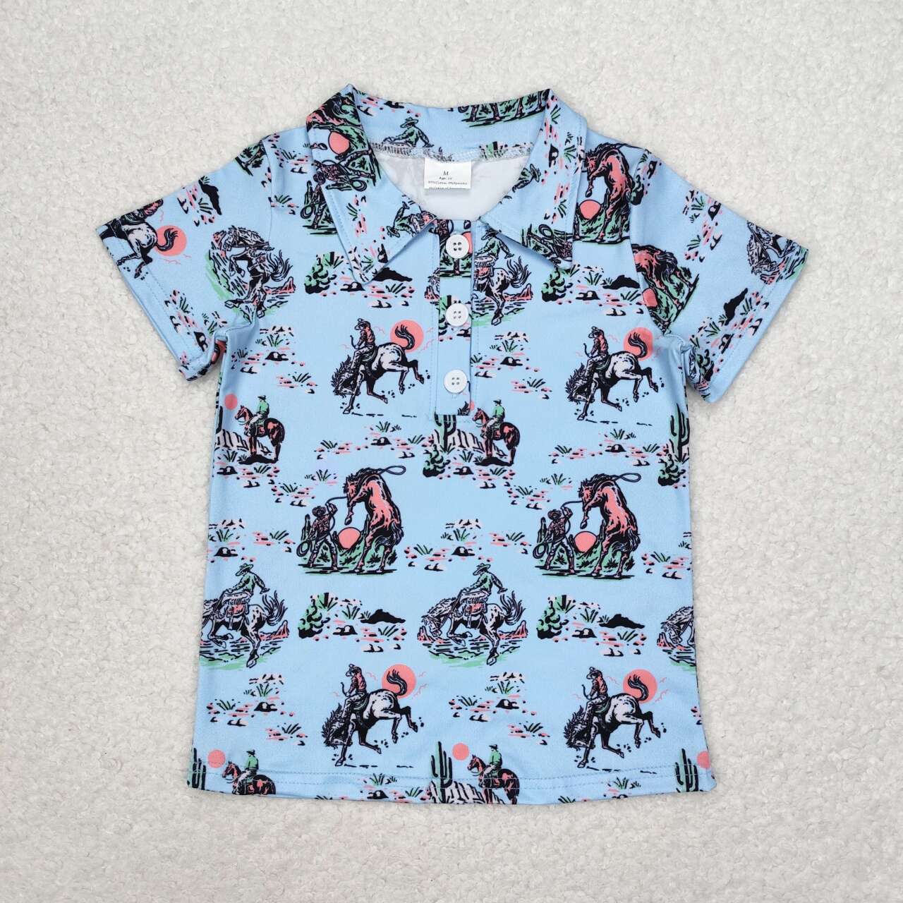 BT0661 RTS baby boy clothes cowboy boy summer tshirt