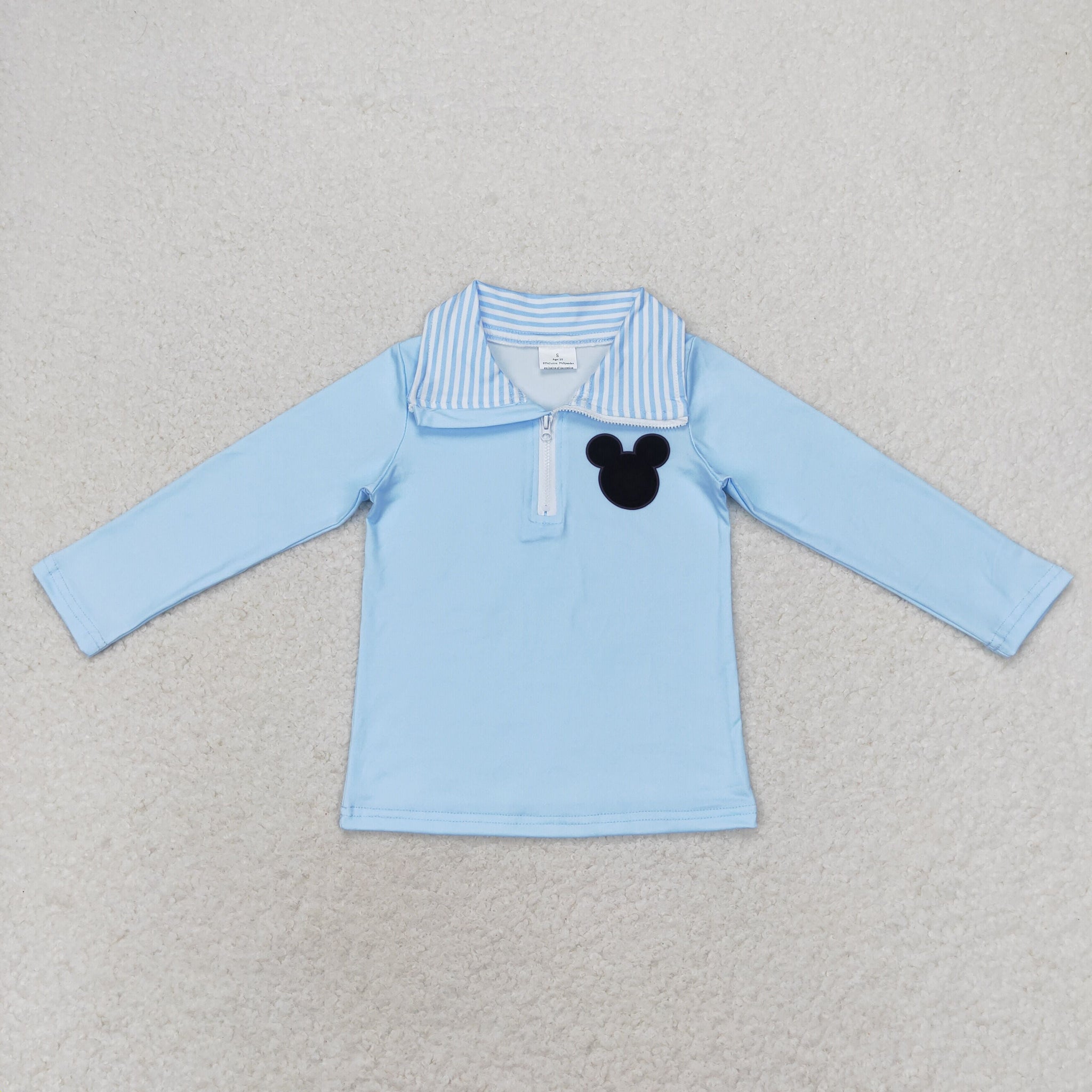 BT0708  RTS  toddler boy clothes blue mouse boy winter top shirt