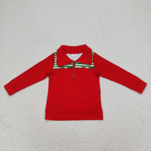 BT0726 RTS toddler boy clothes cartoon boy christmas winter zipper top