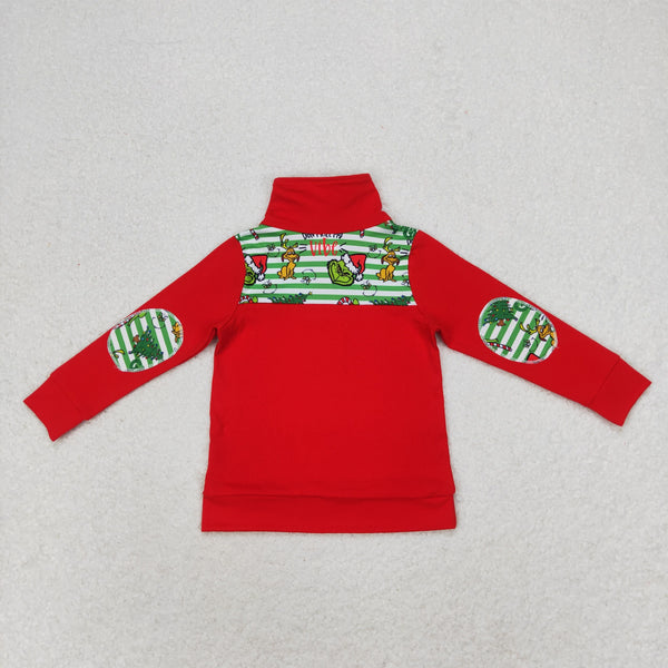 BT0726 RTS toddler boy clothes cartoon boy christmas winter zipper top