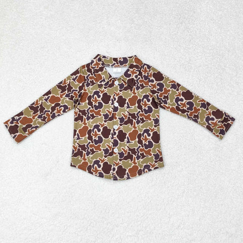 BT0761 RTS  toddler boy clothes camouflage boy winter top t-shirt shirt