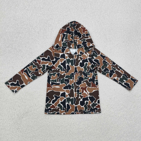 BT0921 RTS  toddler boy clothes camouflage boy winter hoodie top shirt