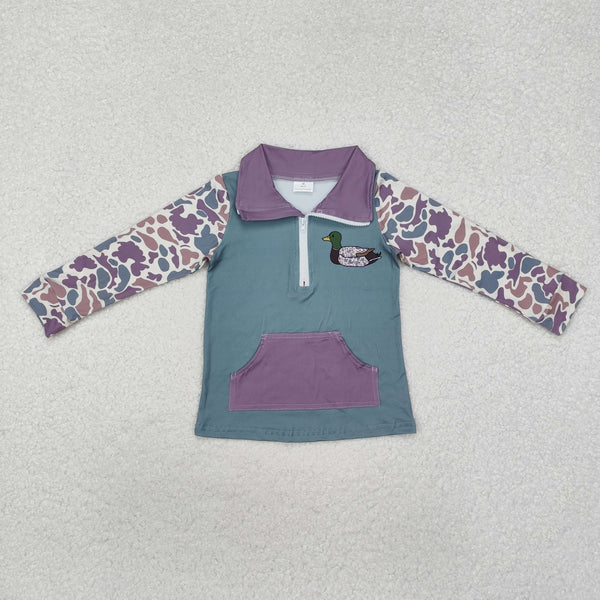 BT0928 RTS toddler boy clothes mallard boy winter top pullover hunting clothes