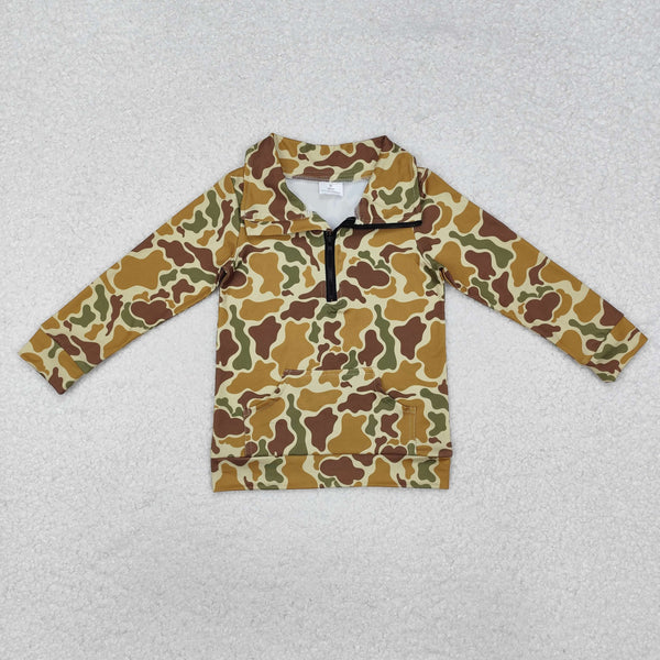 BT1039 RTS toddler boy clothes camouflage boy winter  zipper top