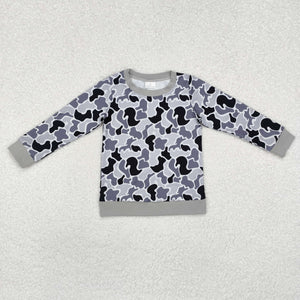 RTS toddler boy clothes camo boy winter top camo winter shirt