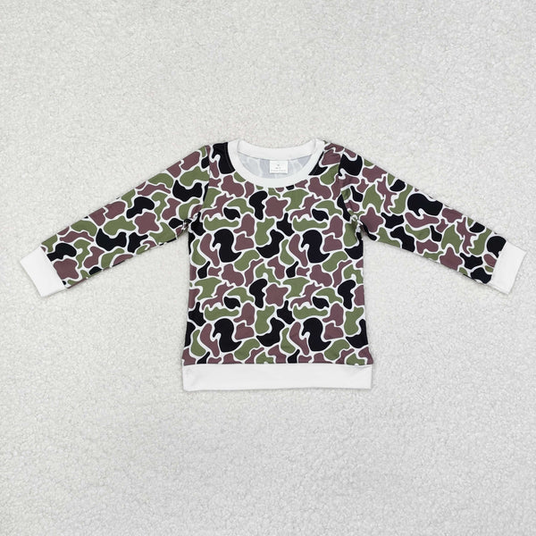 RTS toddler boy clothes camo boy winter top camo winter shirt