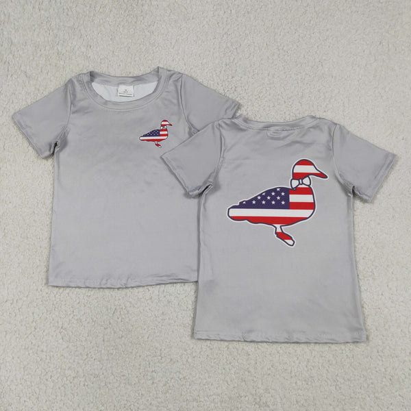BT1199 RTS toddler boy clothes mallard boy 4th of July patriotic summer top tshirt