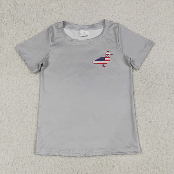 BT1199 RTS toddler boy clothes mallard boy 4th of July patriotic summer top tshirt