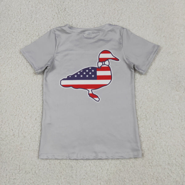 BT1199 RTS toddler boy clothes mallard boy 4th of July patriotic summer top tshirt