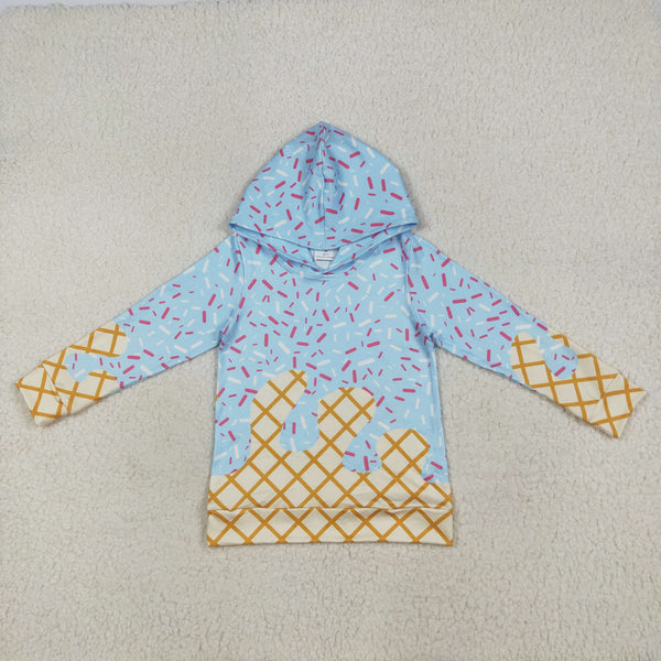 RTS toddler clothes matching clothing ice cream print kids winter hoodie-2025.7.28