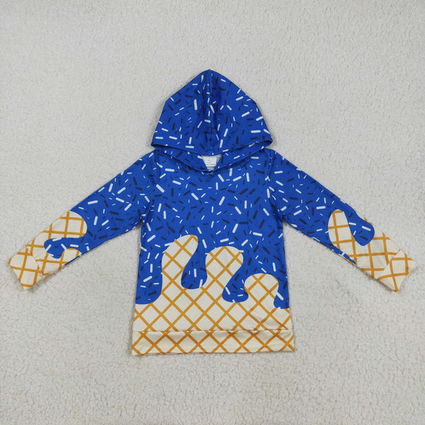 BT1275 RTS toddler boy clothes blue Ice cream boy winter hoodie top shirt