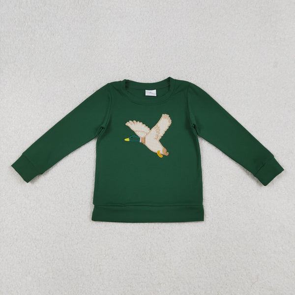 BT1334 RTS boy clothes mallard boys winter embroidery top shirt