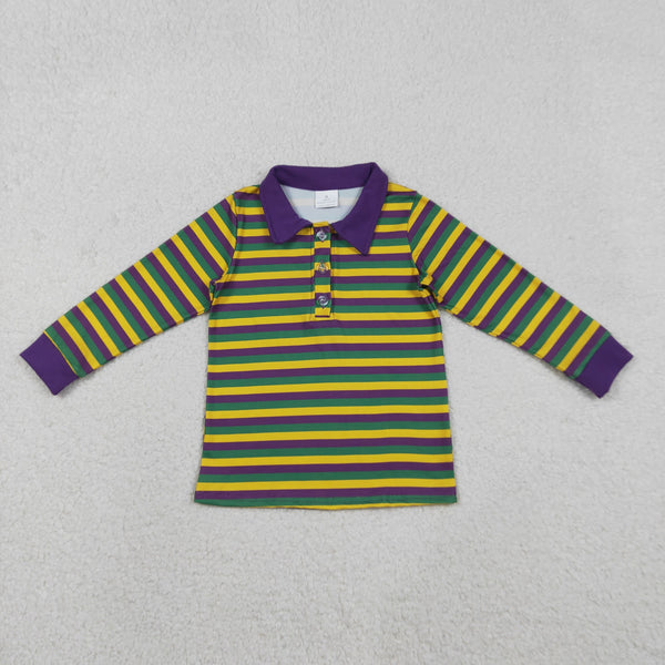 BT1358 RTS  toddler boy clothes mardi gras boy winter shirt