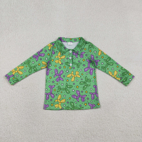 BT1389 RTS toddler boy clothes cartoon dog boy mardi gras top shirt