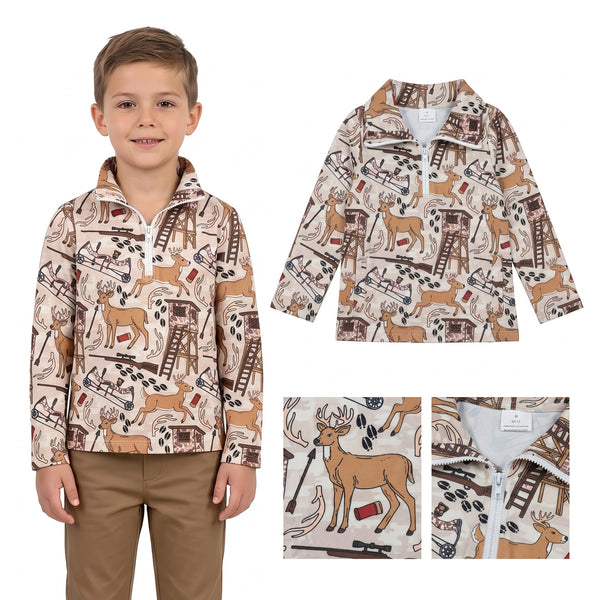 RTS  BT1397 toddler boy clothes hunting boy winter shirt
