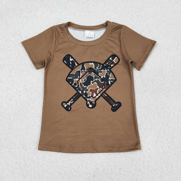 BT1420 RTS boy summer clothes brown camo boy summer tshirt