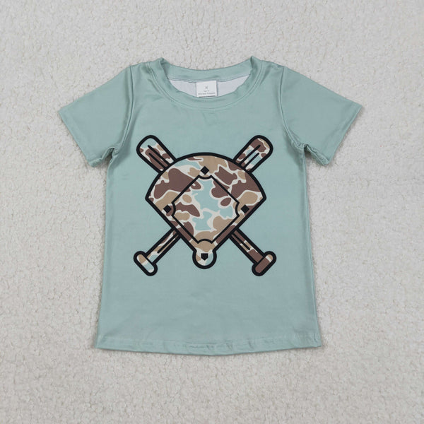 BT1422 RTS boy summer clothes green camo boy summer tshirt
