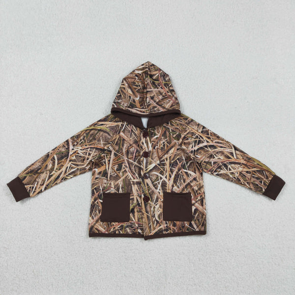 BT1443 RTS  toddler boy clothes camo boy summer top shirt leaves coat buttons jacket hunting clothes