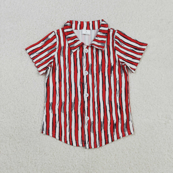 BT1462 RTS toddler boy clothes Red Stripes boy summer top Tshirt