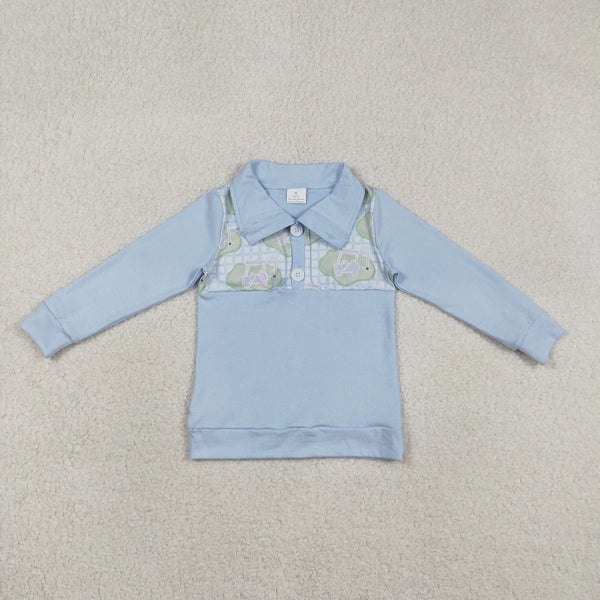 BT1492 RTS  toddler boy clothes blue golf boy winter top