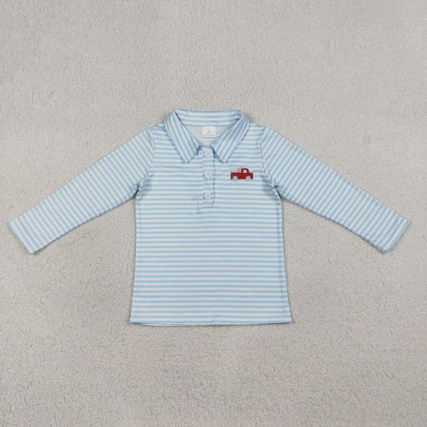 BT1573 RTS kids boy clothes heart truck boy valentines day clothing witner shirt top