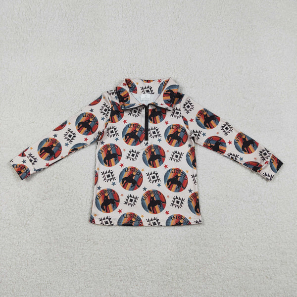 BT1598 RTS  toddler boy clothes horse western clothes cowboy boy winter top Tshirt