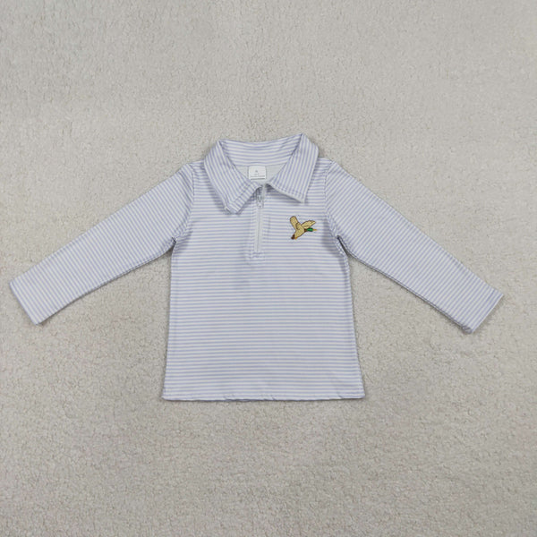 BT1638 RTS toddler boy clothes mallard boy winter embroidery top shirt