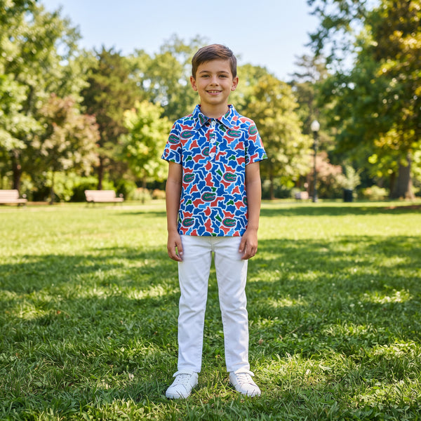 RTS BT1695 toddler boy clothes alligator print short sleeve shirt