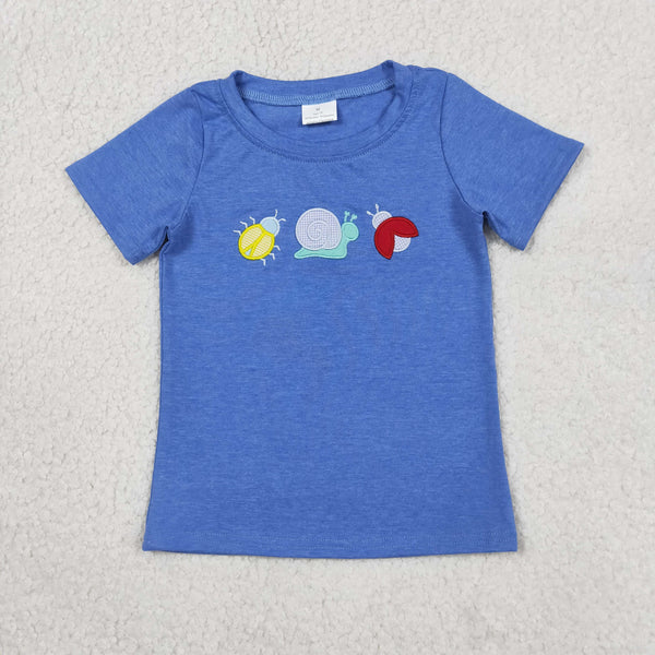 RTS Matching kids clothing embroidery snails print clothing baby summer clothing-2026.5.1