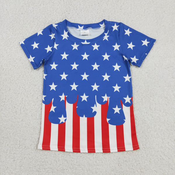 BT1741 RTS toddler boy clothes star boy 4th of July summer top Tshirt