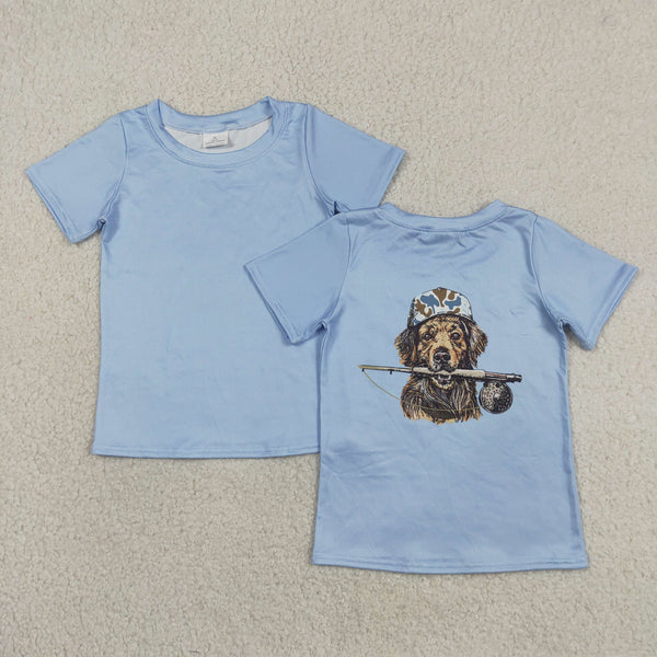 BT1761 RTS toddler boy clothes hunting dog boy summer top Tshirt