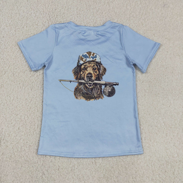 BT1761 RTS toddler boy clothes hunting dog boy summer top Tshirt