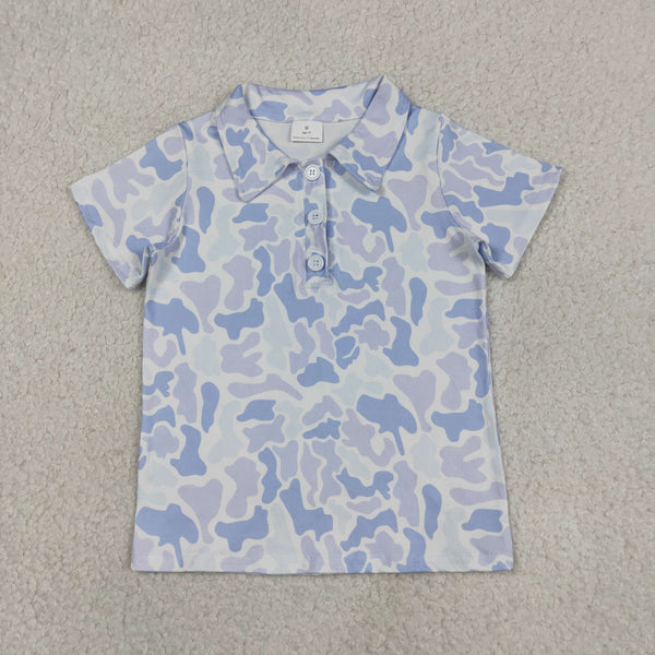 BT1766 RTS toddler boy clothes blue camo boy summer top tshirt