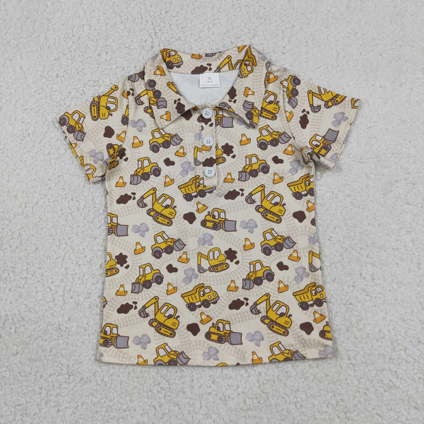 BT1792 RTS toddler boy clothes tractor boy 4th of July summer  top tshirt
