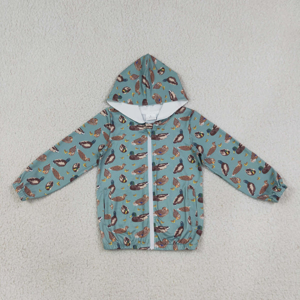 BT1818 RTS boy winter clothes mallards hoodies boy winter shirt top zip jacket