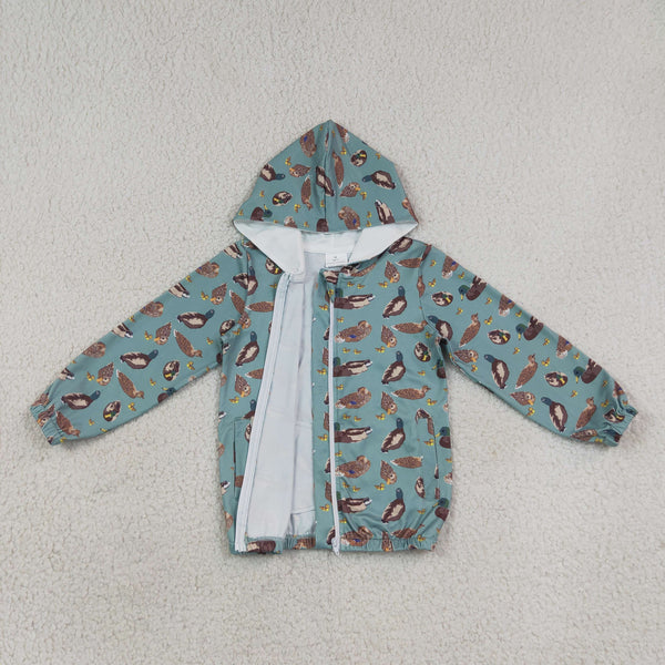 BT1818 RTS boy winter clothes mallards hoodies boy winter shirt top zip jacket
