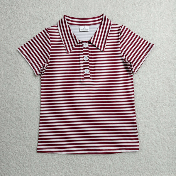 BT1833 RTS toddler boy clothes red stripe  boy summer top Tshirt
