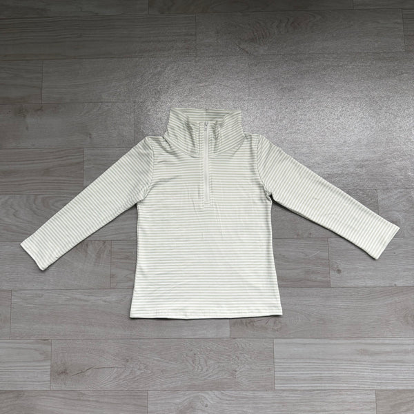 no MOQ BT1876 pre-order  toddler boy clothes boy winter shirt green strip zip top-real pic 2026.8.28
