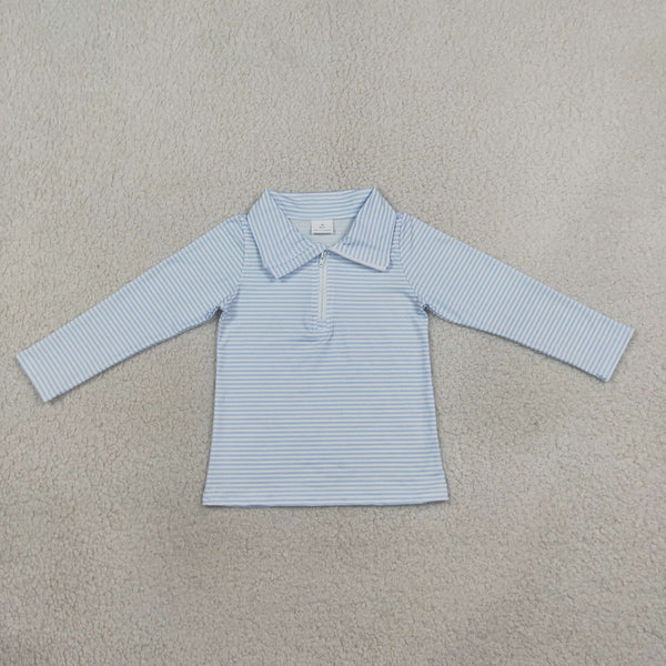 RTS BT1878 baby boy clothes solid stripe print long sleeve polo top