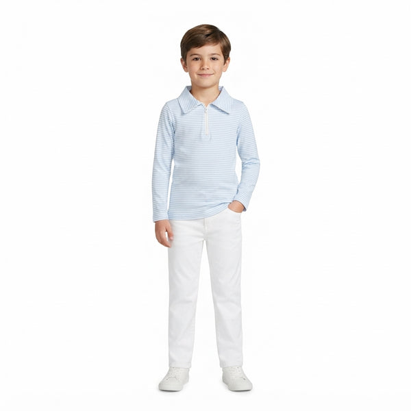 RTS BT1878 baby boy clothes solid stripe print long sleeve polo top