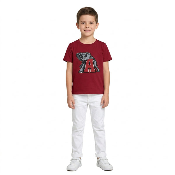 RTS BT1883 baby boy clothes elephant vinyl print short sleeve top