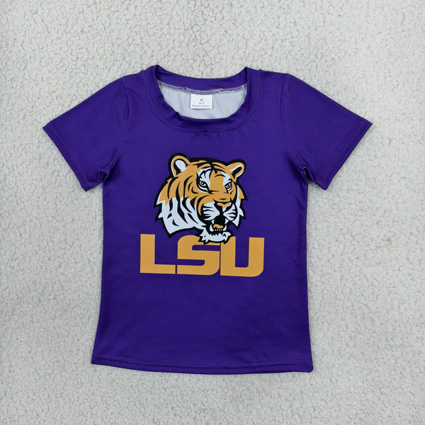 RTS BT1884 toddler boy clothes LSU tiger vinyl print short sleeve tee summer tshirt