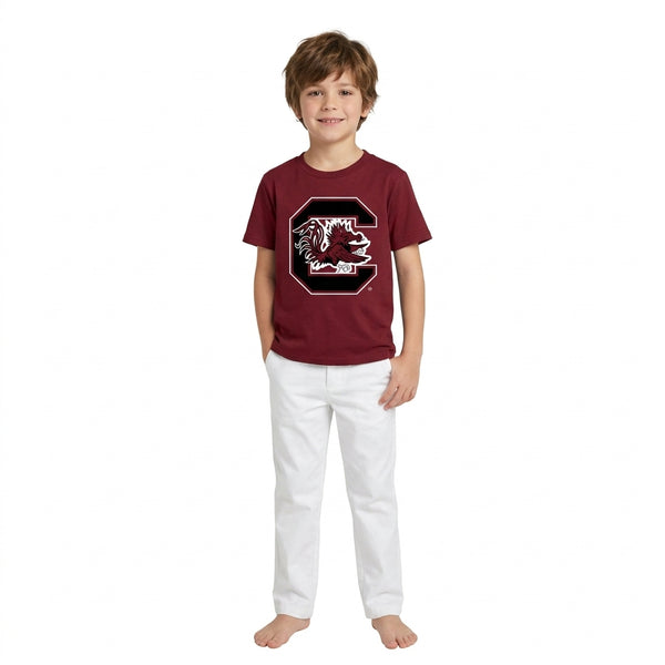RTS BT1887 baby boy clothes letter mascot vinyl print short sleeve top